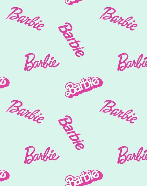 'Barbie™ Logo Mix' Wallpaper by Barbie™ - Robins Egg - Traditional
