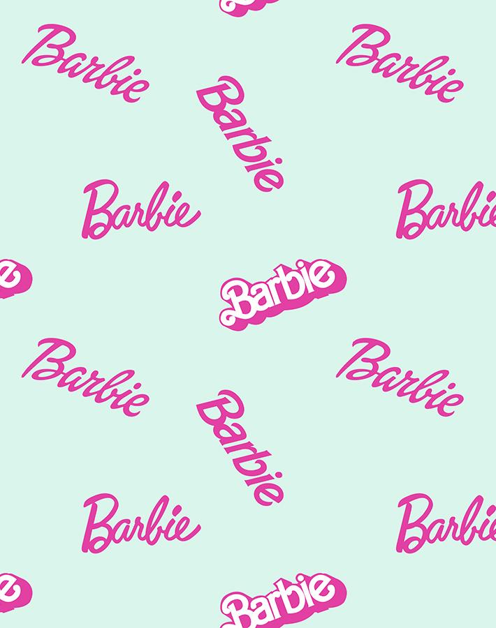 'Barbie™ Logo Mix' Wallpaper by Barbie™ - Robins Egg - Traditional
