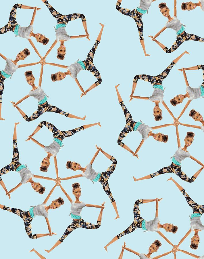 'Made to Move™ Kaleidoscope' Wallpaper by Barbie™ - Sky - Removable Panel