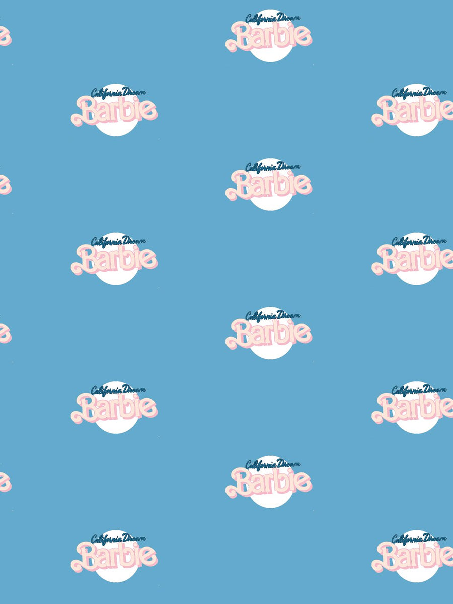 'CA Dream Barbie™ Logo' Wallpaper by Barbie™ - Blue - Removable Panel