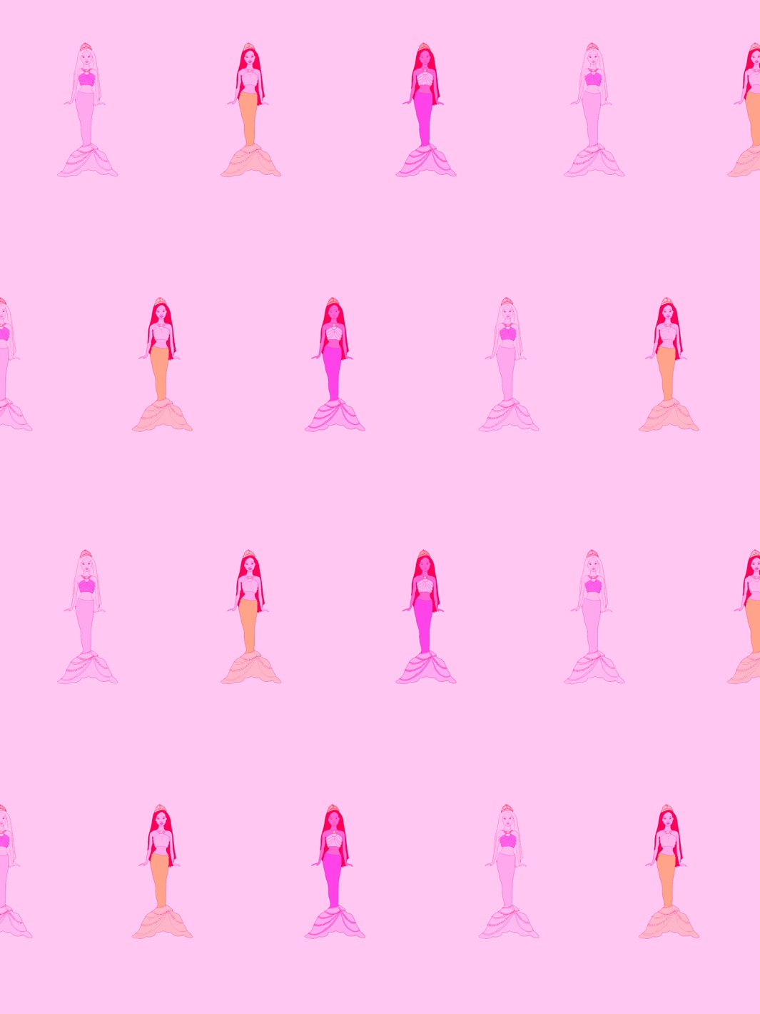 9FT REMOVABLE VINYL - Fantasy Mermaids' Wallpaper by Barbie™ - LILAC