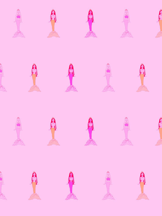 9FT REMOVABLE VINYL - Fantasy Mermaids' Wallpaper by Barbie™ - LILAC