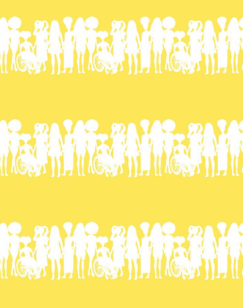 'Fashionistas™ Silhouettes Stripe' Wallpaper by Barbie™ - Daffodil - Traditional