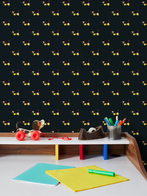 'Little Snoopy' Wallpaper by Fisher-Price™ - Charcoal - Removable Panel