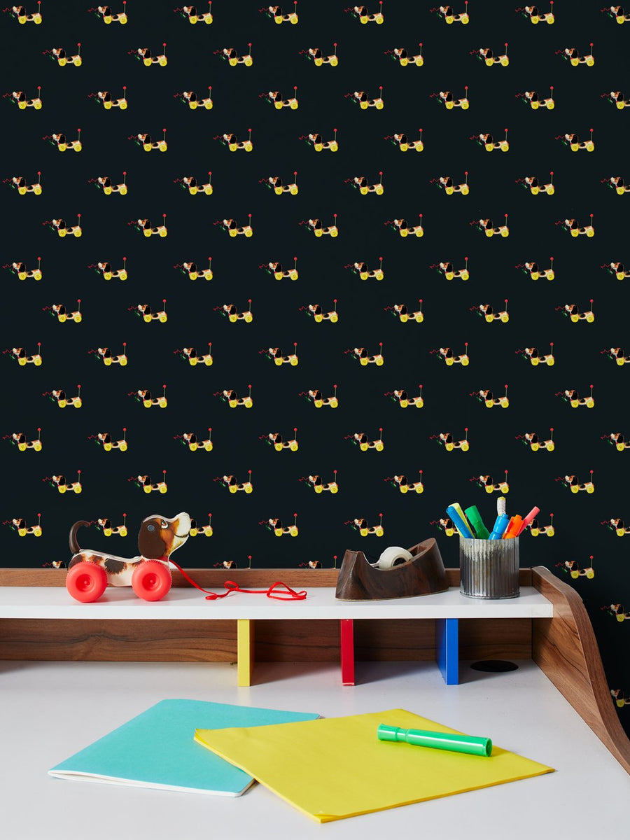 'Little Snoopy' Wallpaper by Fisher-Price™ - Charcoal - Removable Panel