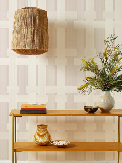 'Roman Holiday Woven' Grasscloth Wallpaper by Barbie™ - Oyster - Grasscloth Roll - Sample
