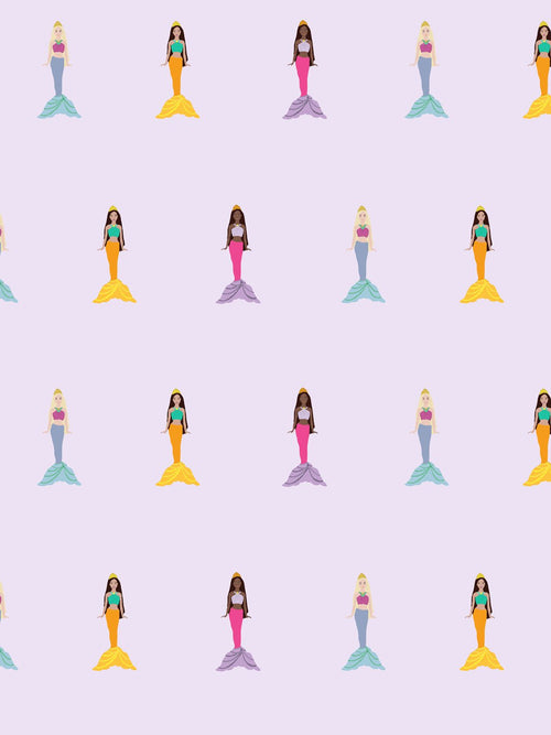 'Mermaids' Wallpaper by Barbie™ - Lavender - Traditional