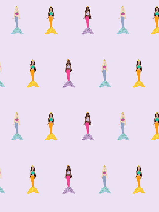 'Mermaids' Wallpaper by Barbie™ - Lavender - Traditional