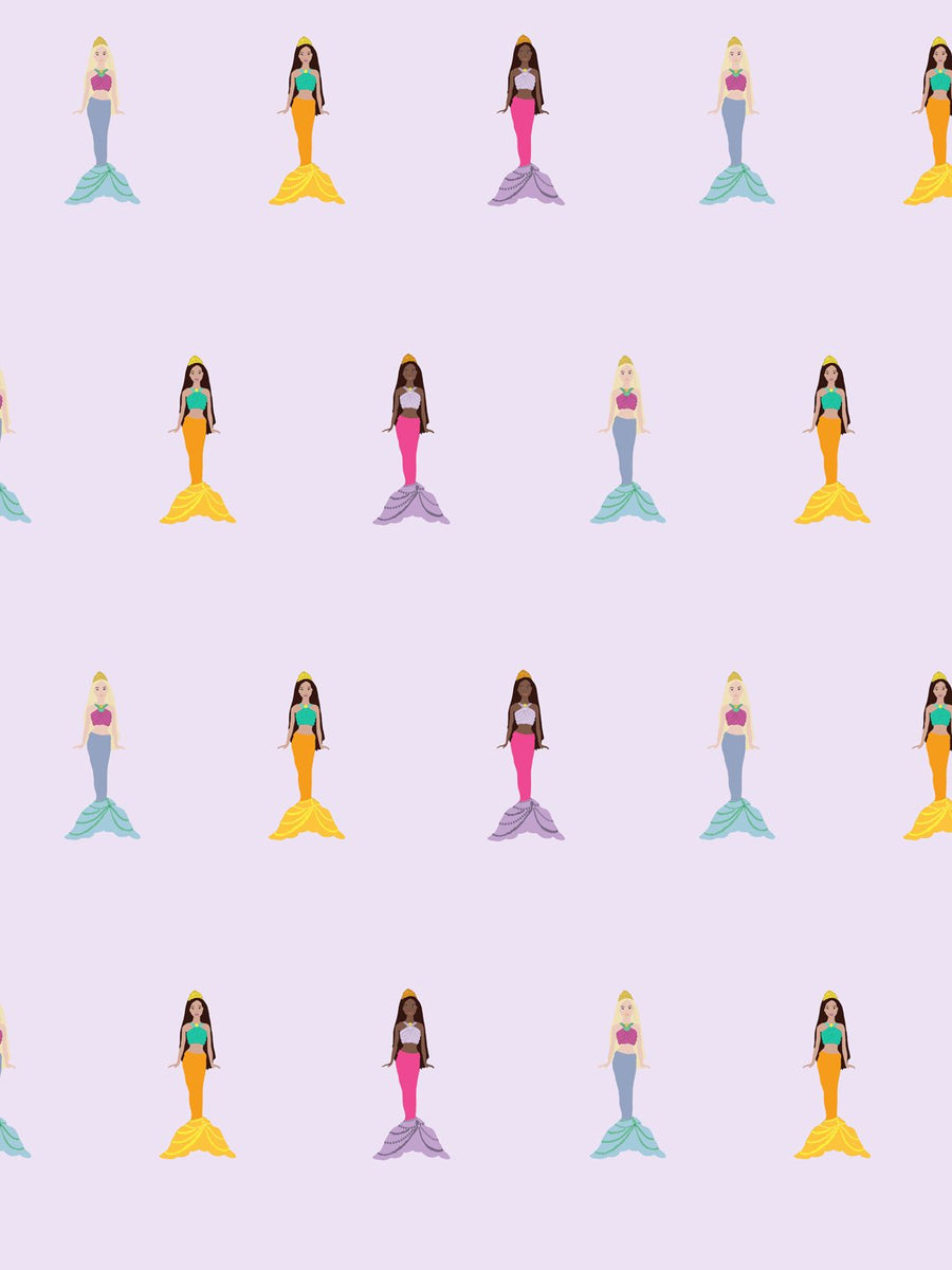 'Mermaids' Wallpaper by Barbie™ - Lavender - Traditional
