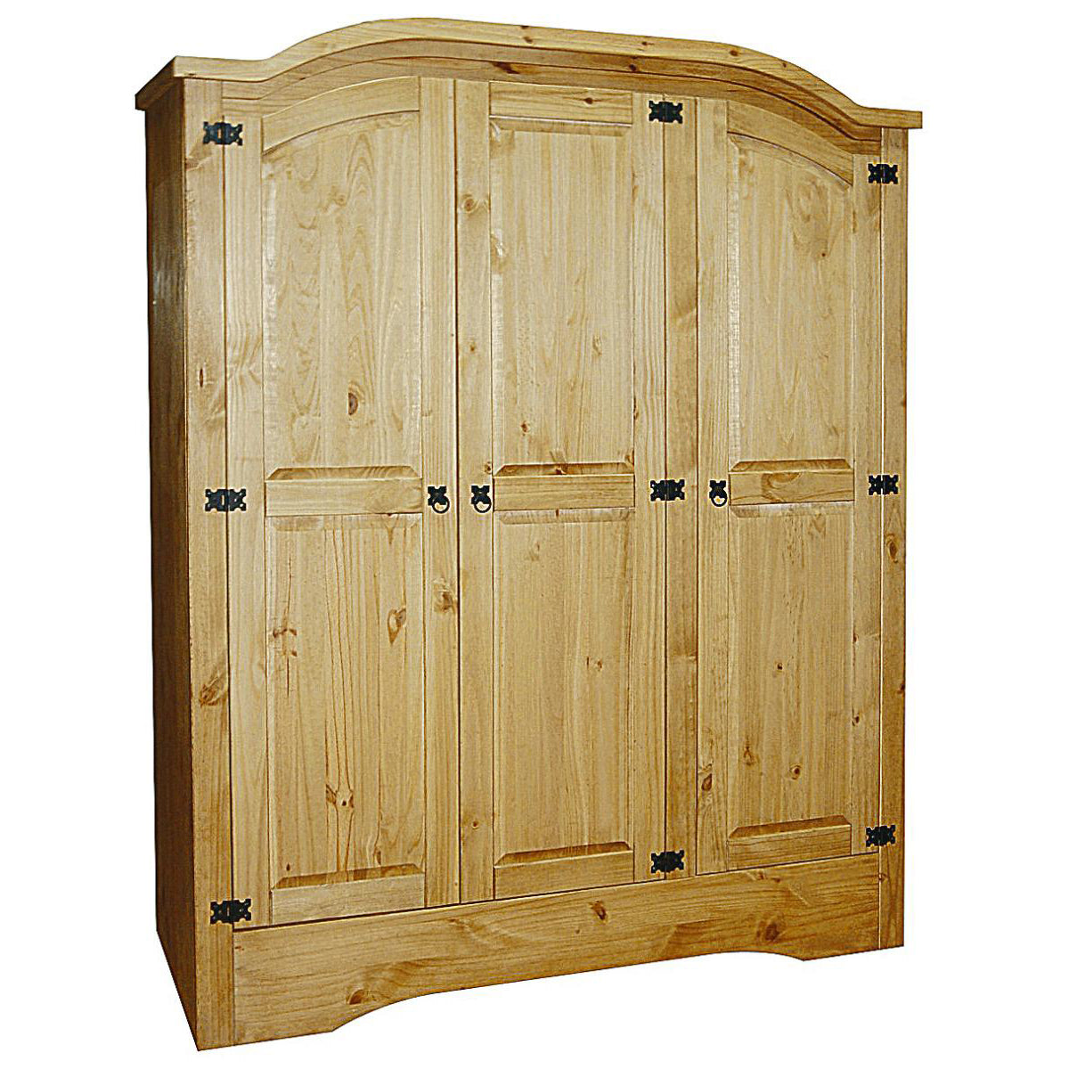 Corona 3 Door Wardrobe in Distressed Waxed Pine