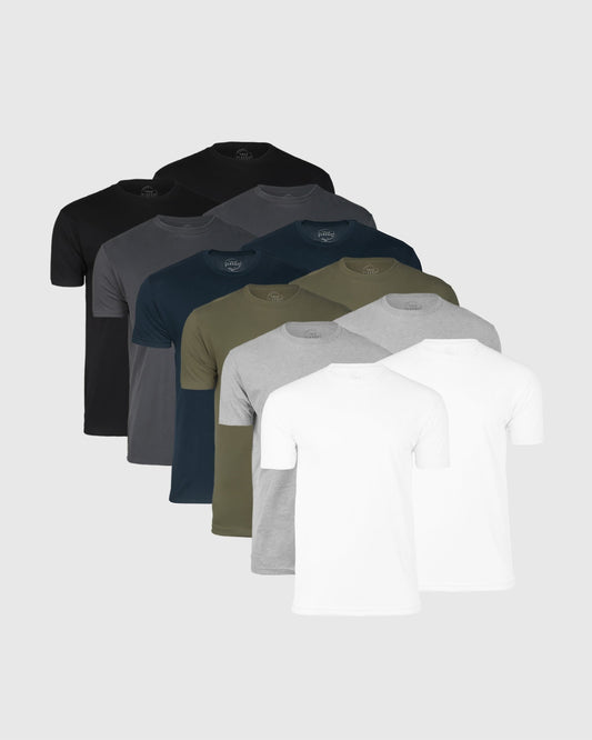 True Classic Crew Neck T-Shirt Wardrobe 12-Pack | Cotton Blend | Athletic Cut | Small