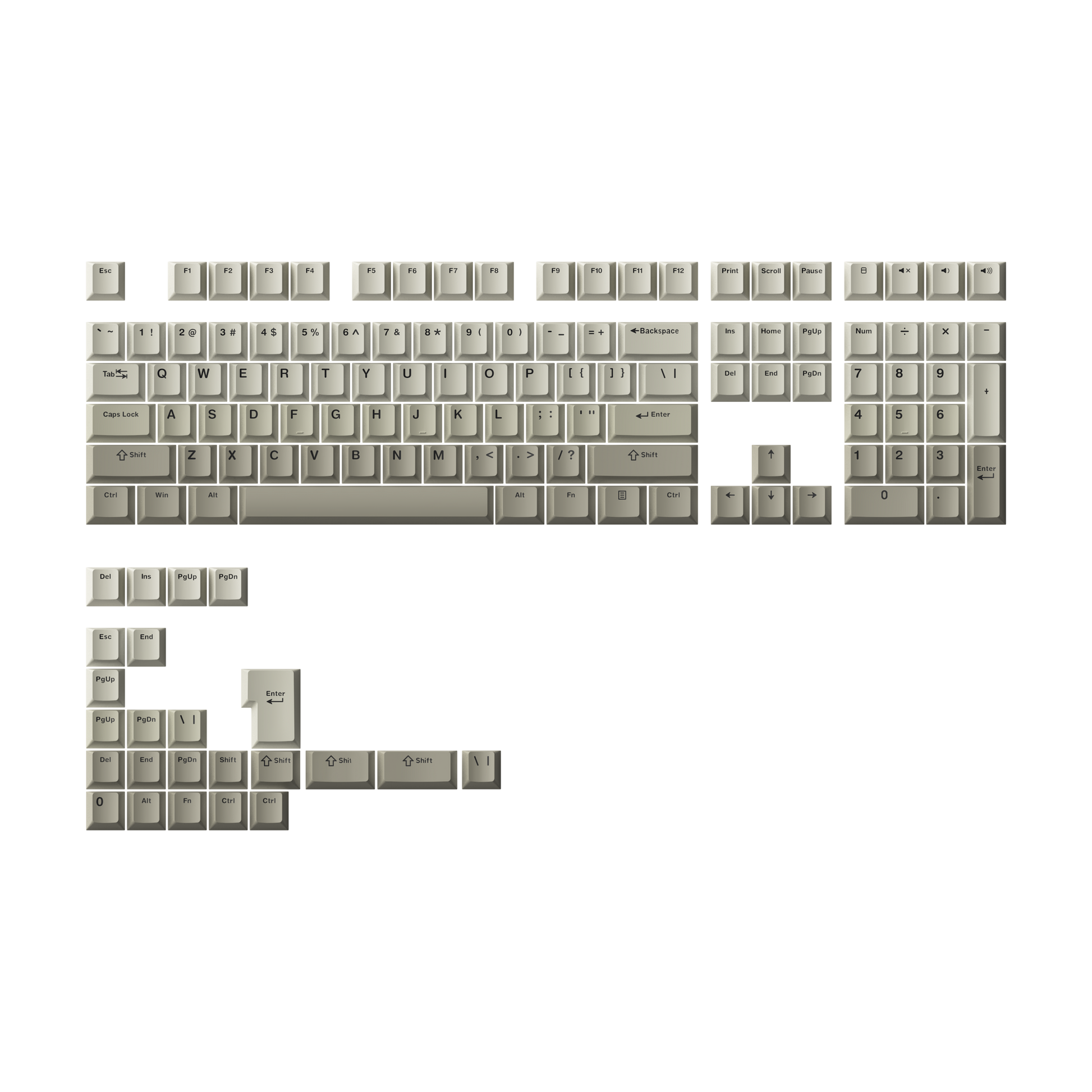 Warm Gray Keycap Set (132-key)