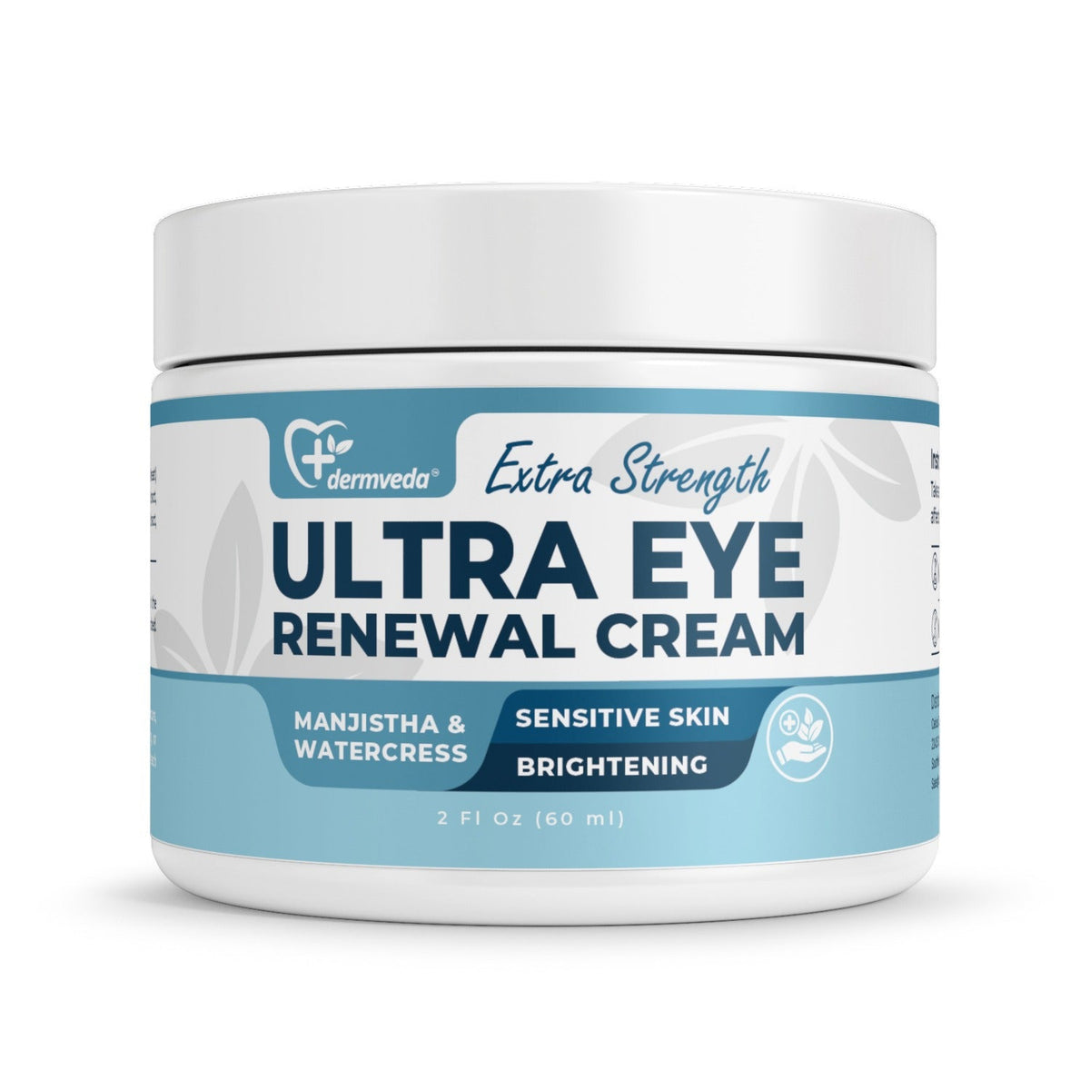 Dermveda Eye Renewal Cream with Licorice, Manjistha, &amp; Watercress, Hydrating Eye Cream &amp; Anti Aging Eye Product, 2 fl oz