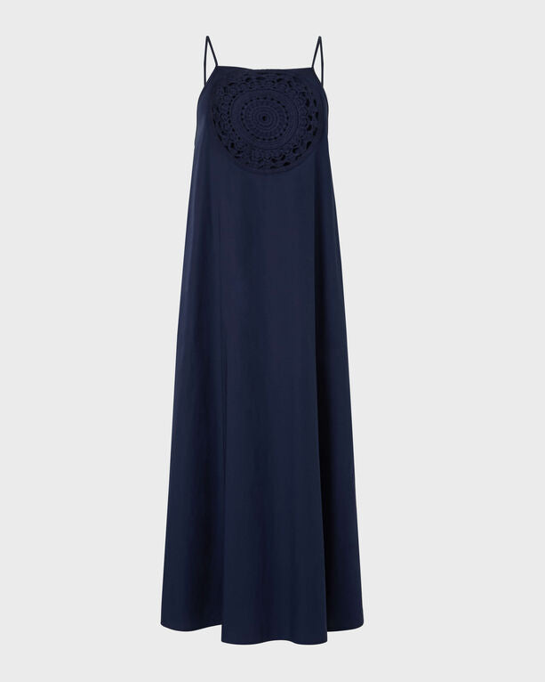 Vilebrequin - Women Crochet Medallion Poplin Midi Dress - Dress - Lizie - Blue - Size L