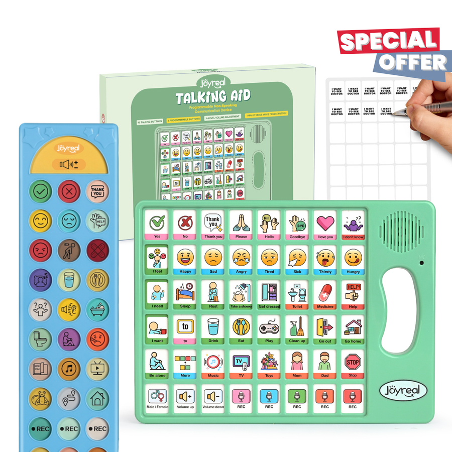Joyreal AAC Speech Device Bundle, Communication Board for Autism Nonverbal Children & Early Language Support