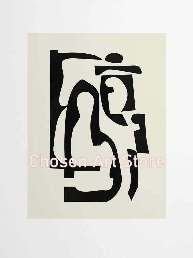 Black Cream Abstract Canvas Set - 70X100cm Unframed / 4