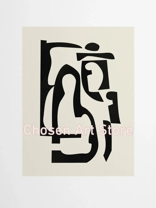 Black Cream Abstract Canvas Set - 70X100cm Unframed / 4
