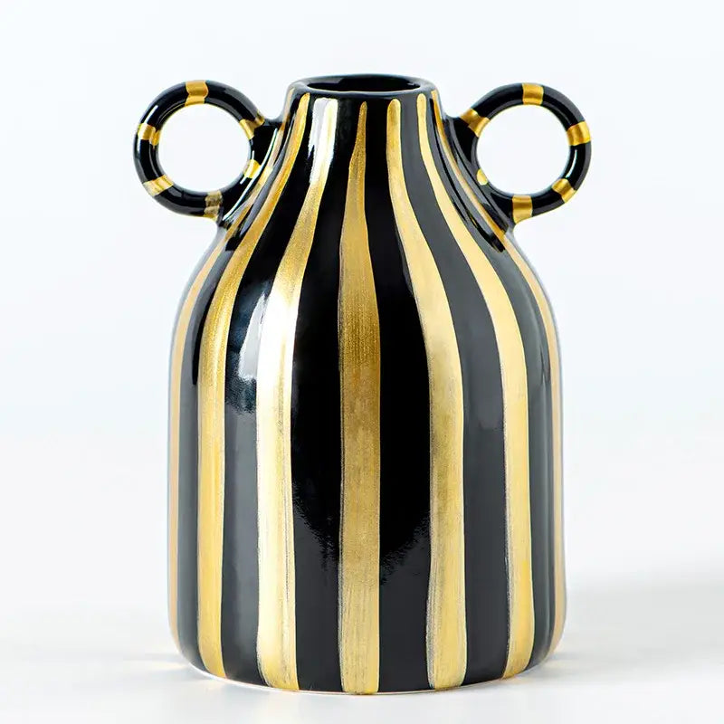 Striped Ceramic Hydroponic Vase - F