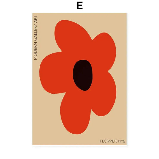 Floral Typography Wall Art - E / 21X30CM