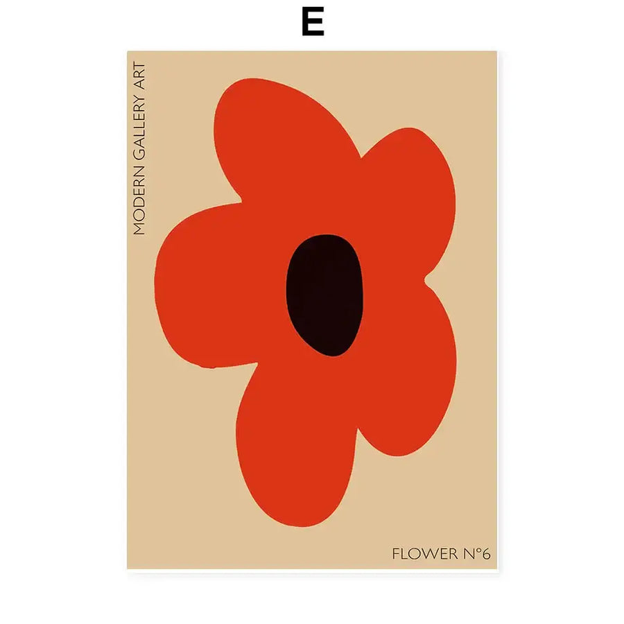 Floral Typography Wall Art - E / 21X30CM