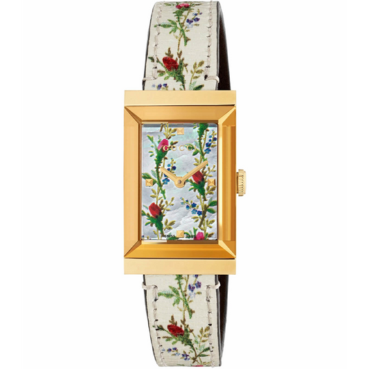 Gucci YA147407 G-Frame Floral Dial Ladies Watch