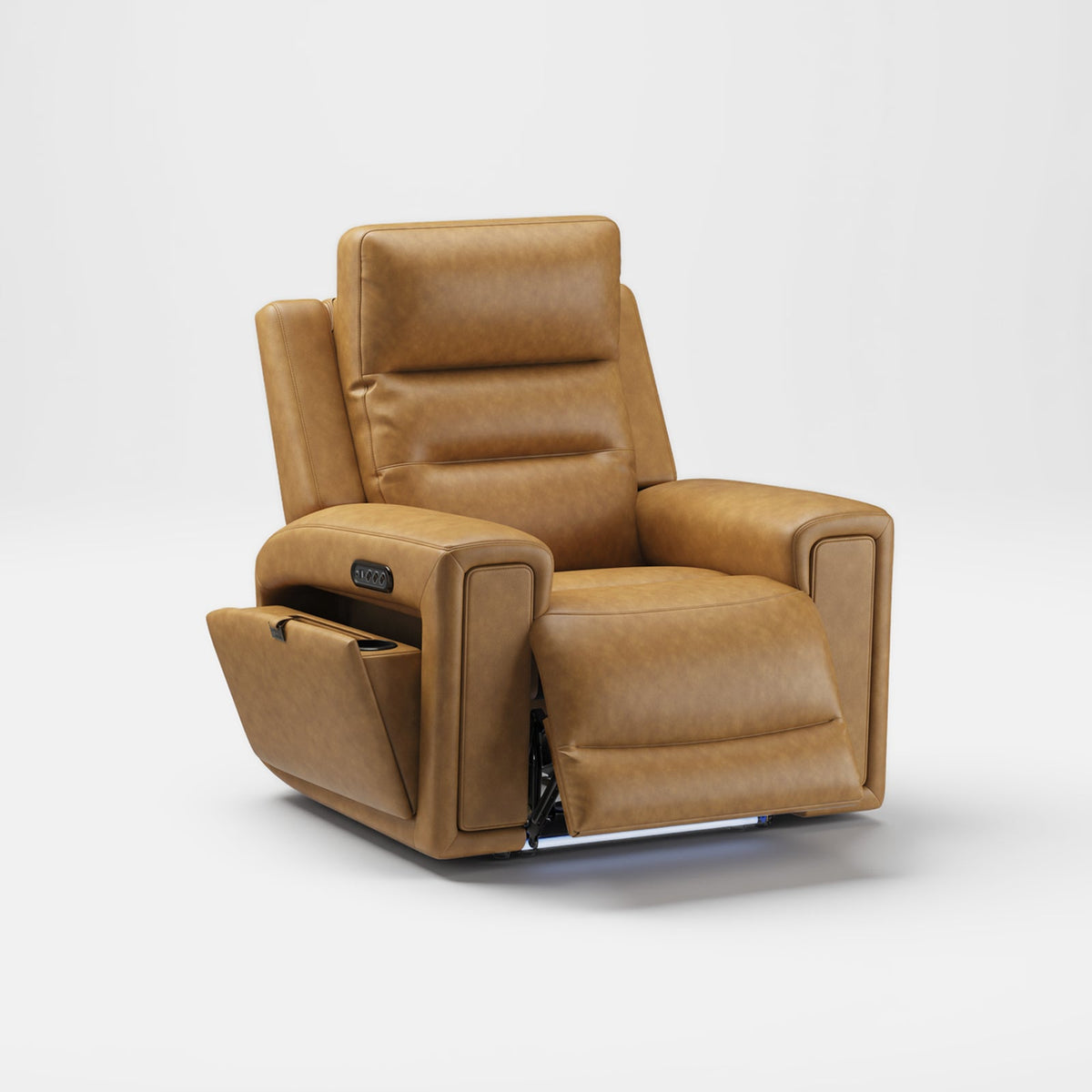 COLAMY AURA Power Recliner with Ambient Lighting - Light Brown