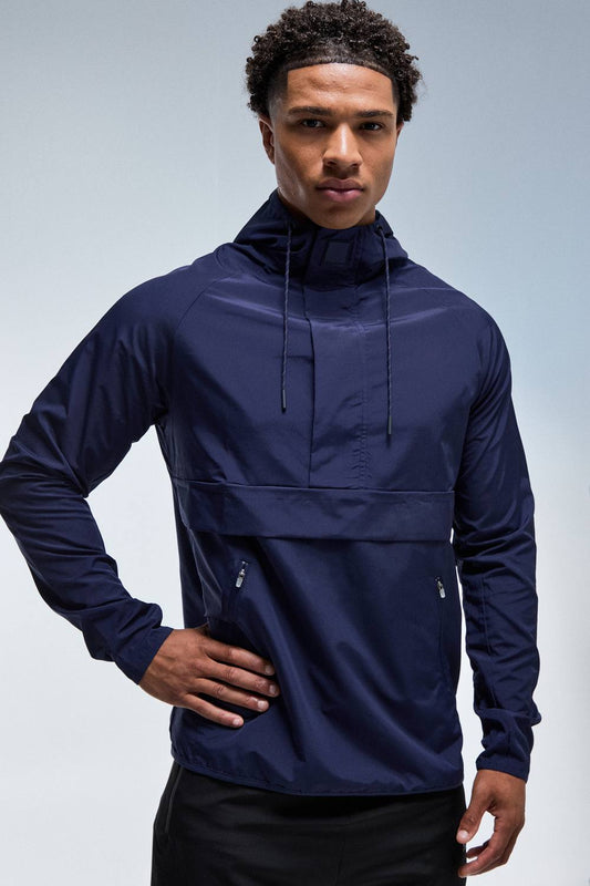 Men's Active Gym Regular Fit Windbreaker | Navy | Size Medium | BOOHOOMAN