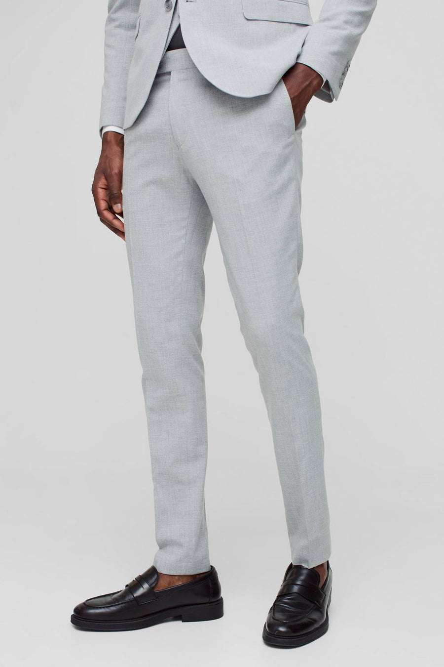 Super Skinny Grey Suit Trousers | Size 30