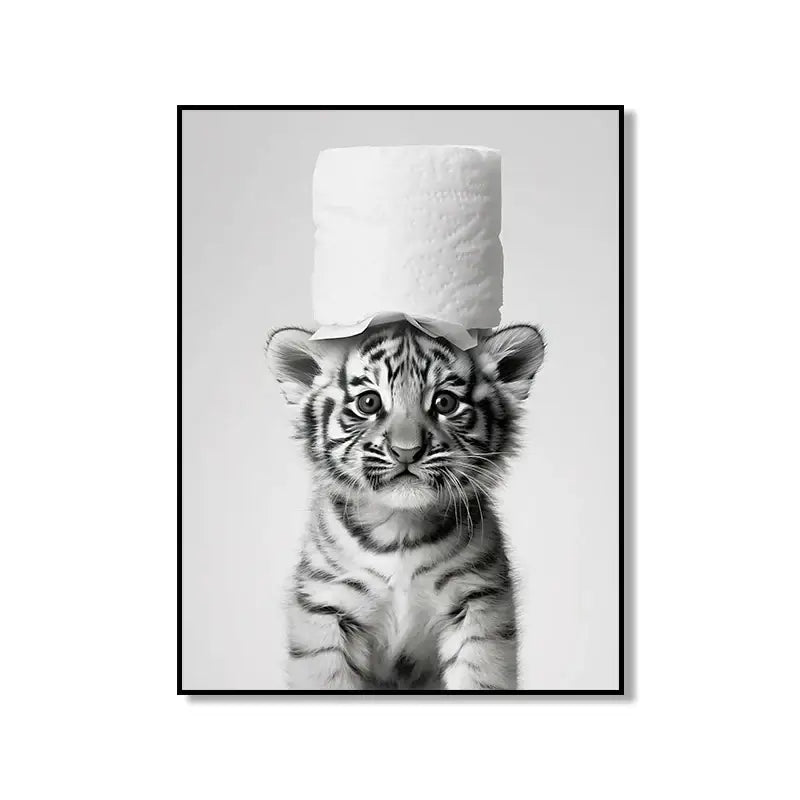 Tiger Cub Framed Wall Art - XD004-1 / 55x80cm Unframed / CHINA