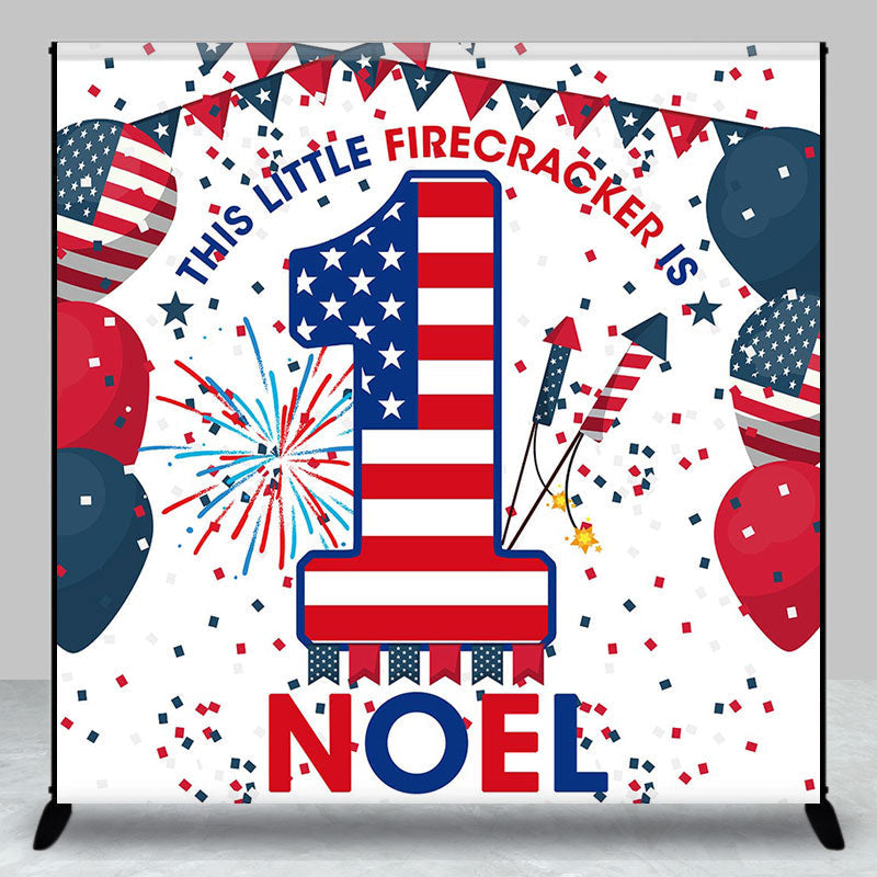 American Flag Balloons Custom 1st Birthday Backdrop - Aperturee