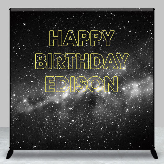 Black White Abstract Custom Birthday Party Backdrop - Aperturee