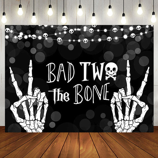 Bokeh Bad Two The Bone Halloween Birthday Backdrop - Aperturee