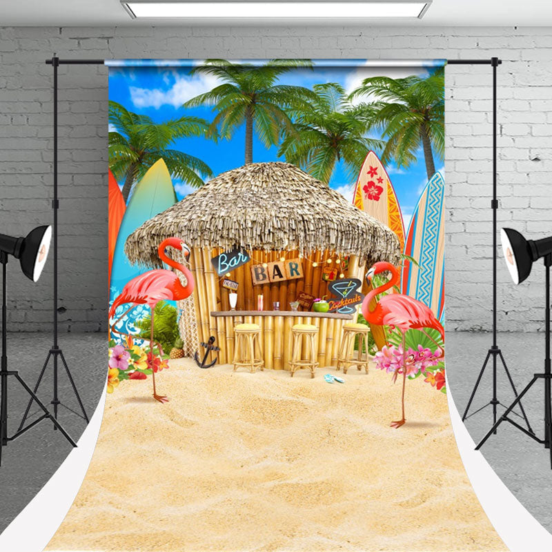 Colorful Wooden House Beach Crane Sweep Backdrop - Aperturee