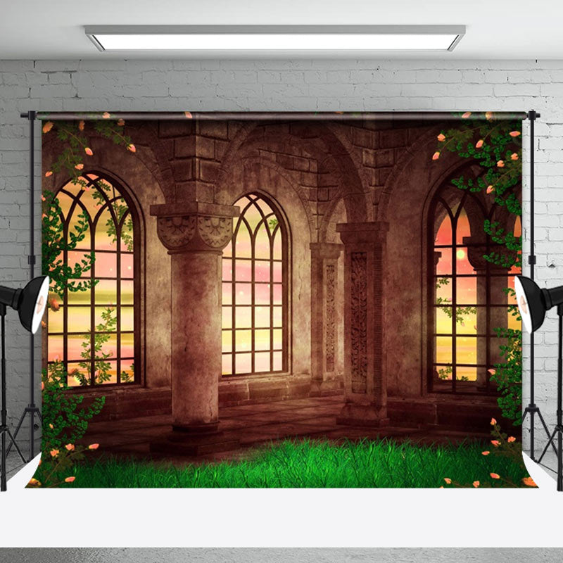 Floral Meadow Door And Window Backdrop For Photo - Aperturee