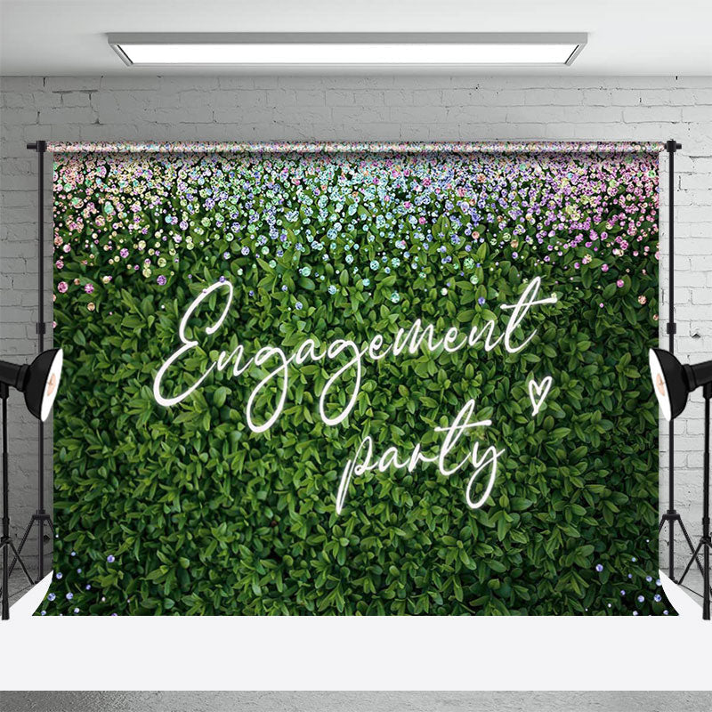Greenery Spring Diamonds Engagement Party Backdrop - Aperturee