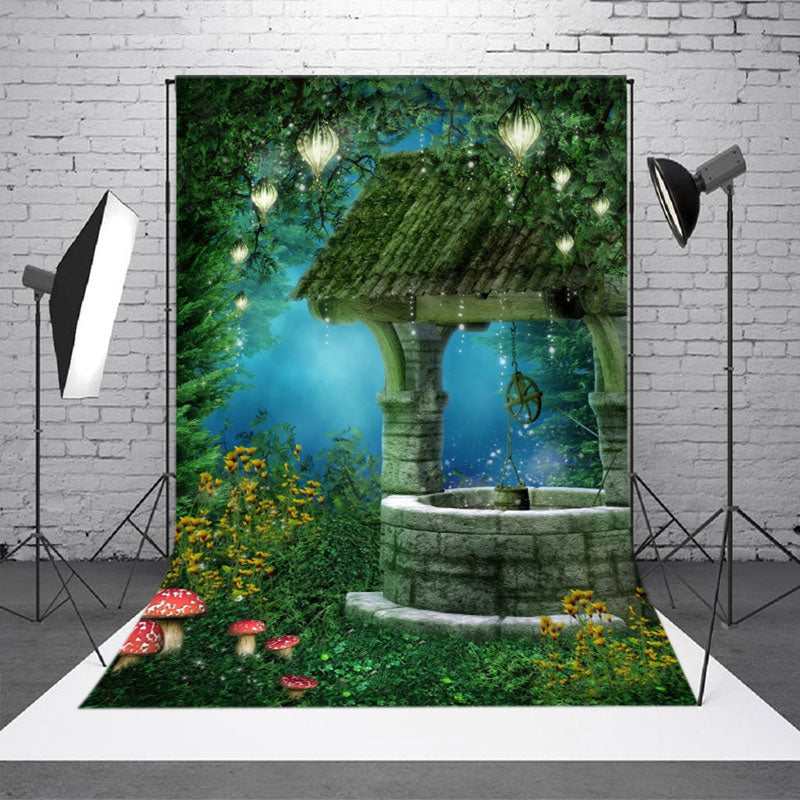 Night Green Forest Pendant Well Photoshoot Backdrop - Aperturee