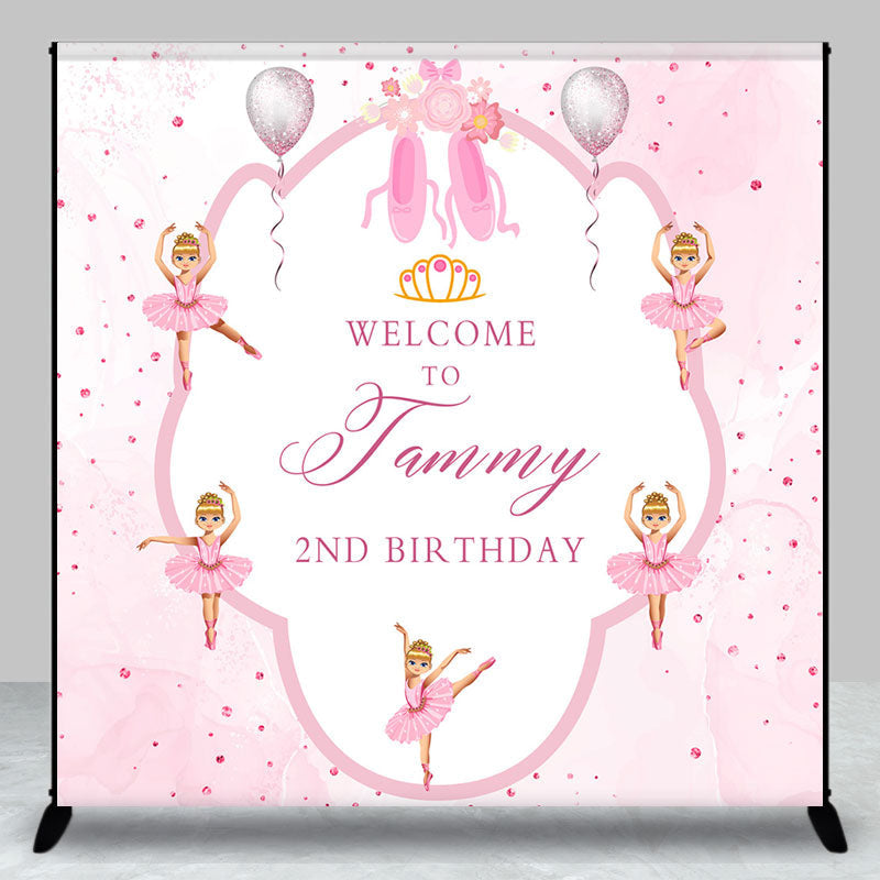 Pink Ballet Princess Custom 2nd Birthday Backdrop - Aperturee