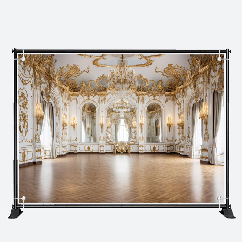 Resplendent Gold White Palace Architecture Backdrop - Aperturee