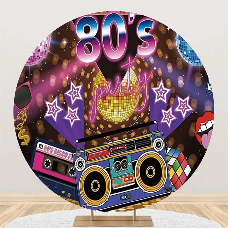 Retro 80s Musical Bokeh Round Disco Party Backdrop - Aperturee