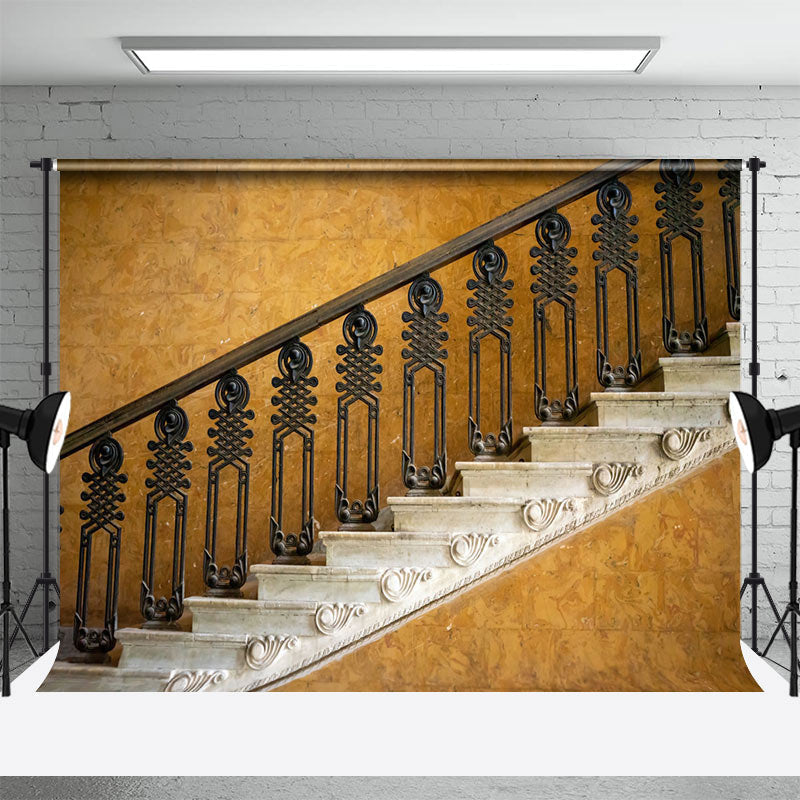 Retro Marble Texture Staircase Photography Backdrop - Aperturee