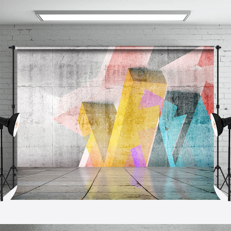Retro Stereoscopic Room Graffiti Wall Photo Backdrop - Aperturee