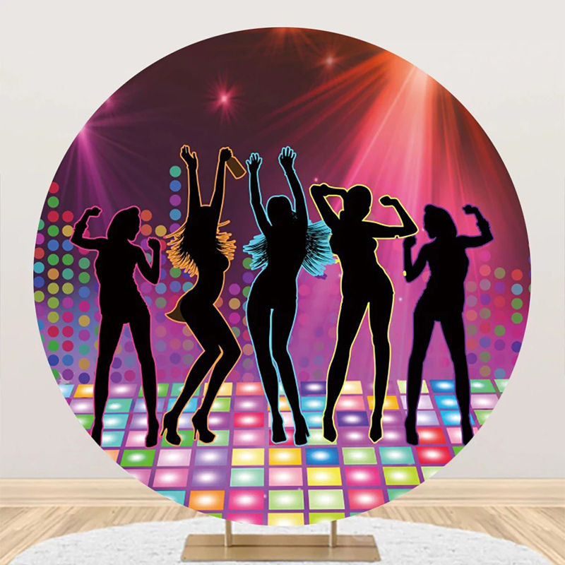 Round Dancing People Disco Stage Backdrop For Party - Aperturee