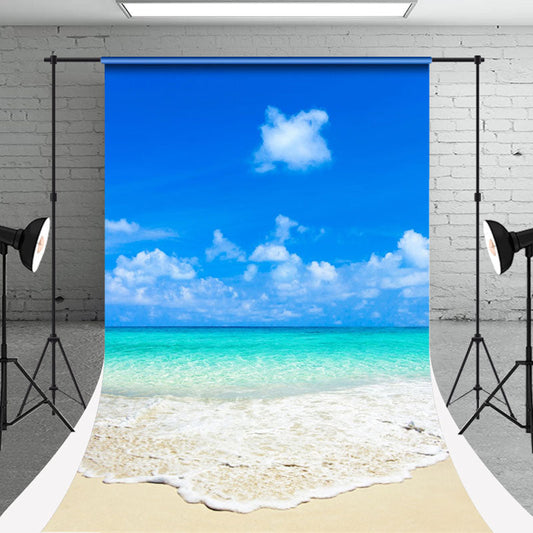 Simple Wave Beach Summer Holiday Photo Sweep Backdrop - Aperturee
