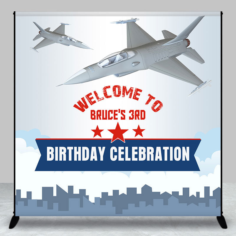 Sky Airplane Clouds Custom 3rd Birthday Backdrop - Aperturee