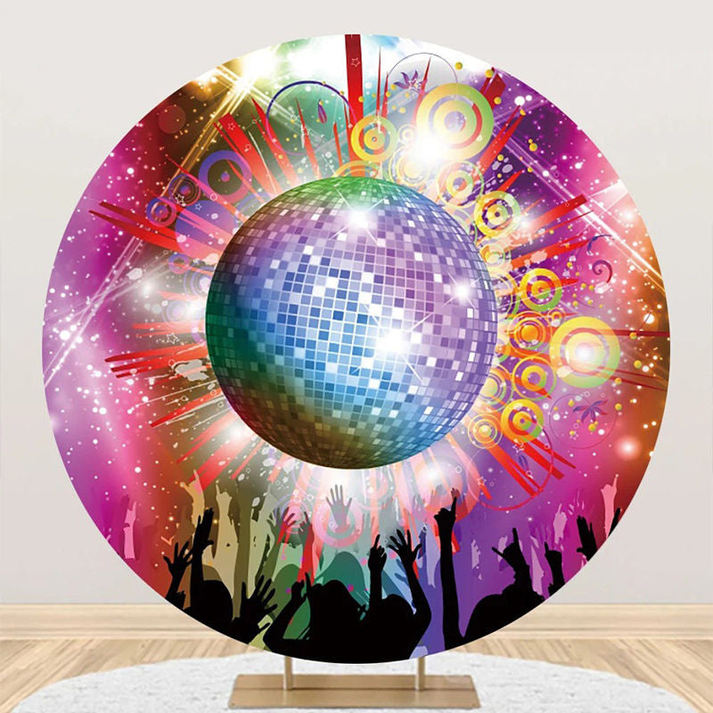 Sparkle Crystal Ball Round Backdrop For Disco Party - Aperturee