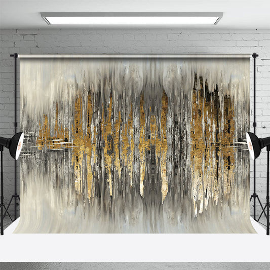 Symmetrical Grey Gold Graffiti Wall Photo Backdrop - Aperturee