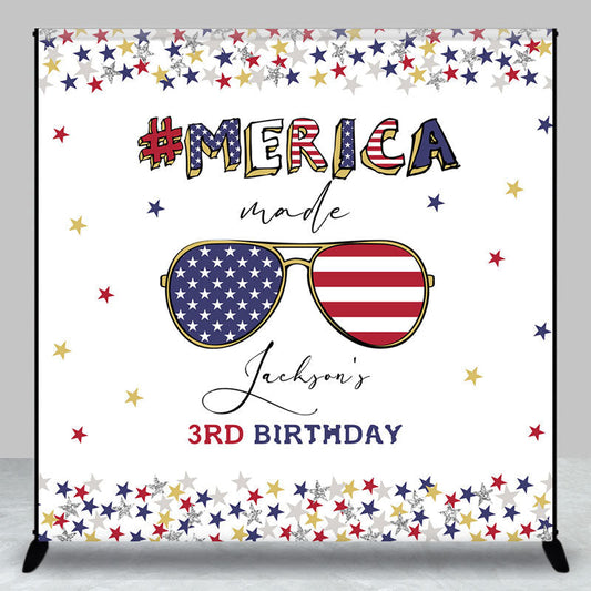 Usa Flag Sunglasses Custom 3rd Birthday Backdrop - Aperturee