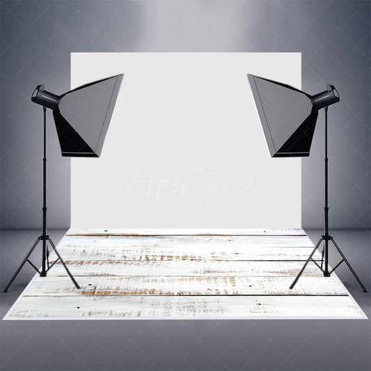 Vintage White Wood Photography Floor Mat - Aperturee