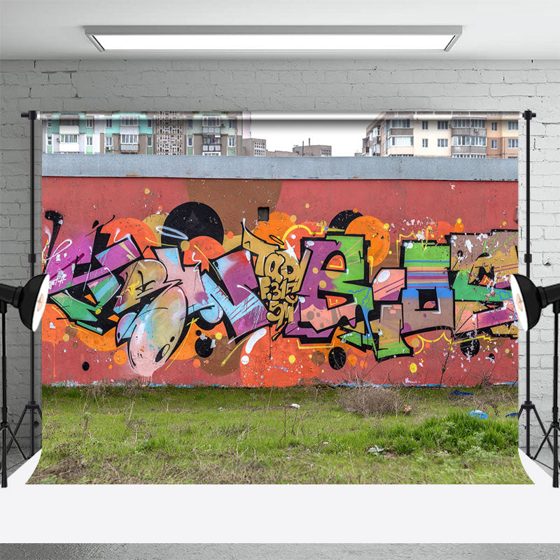 Weeds Lawn Abstract Graffiti Wall Photo Backdrop - Aperturee
