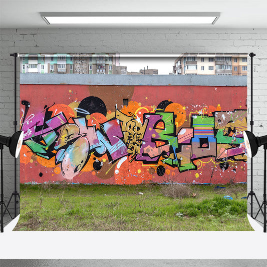 Weeds Lawn Abstract Graffiti Wall Photo Backdrop - Aperturee